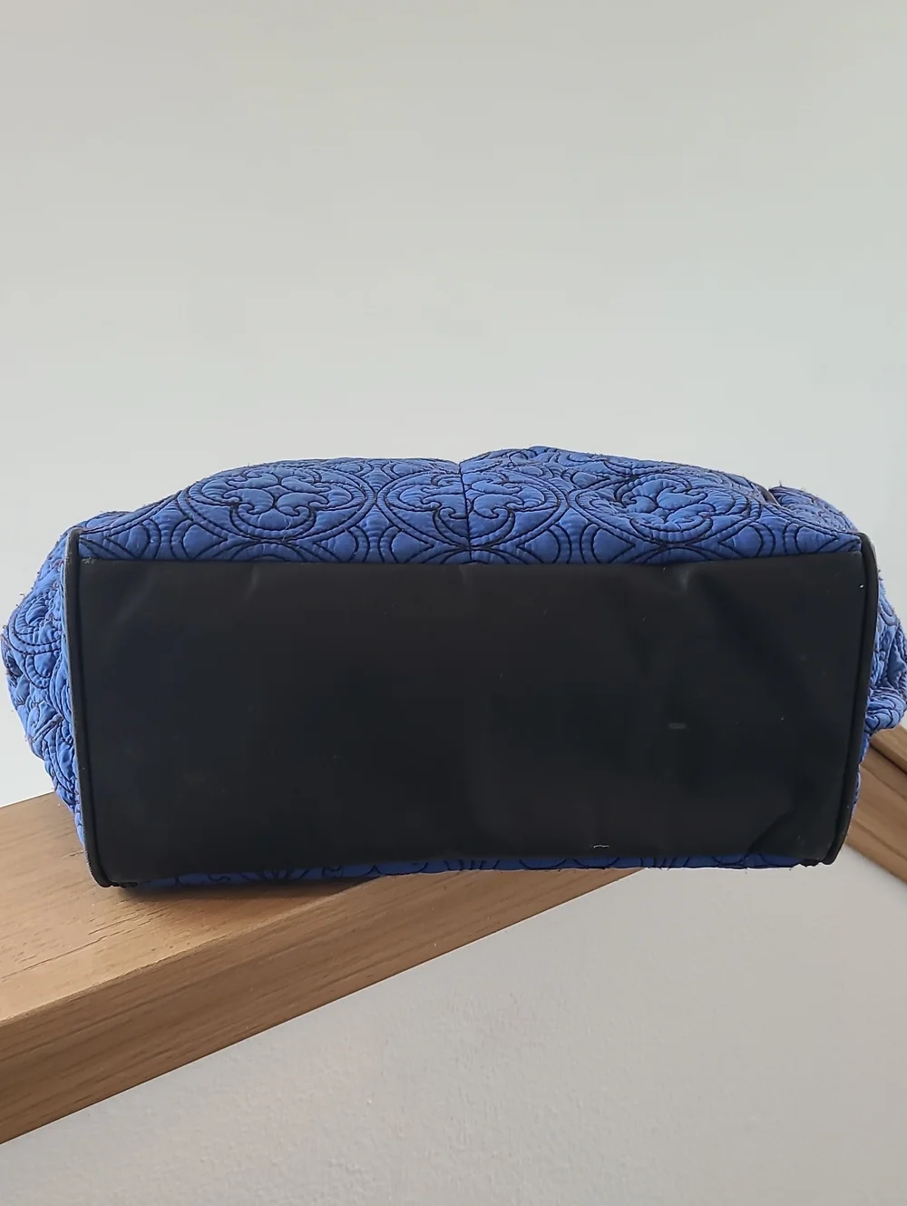 Petunia Pickle Bottom Royal Blue Quilted Tote with Black Trim